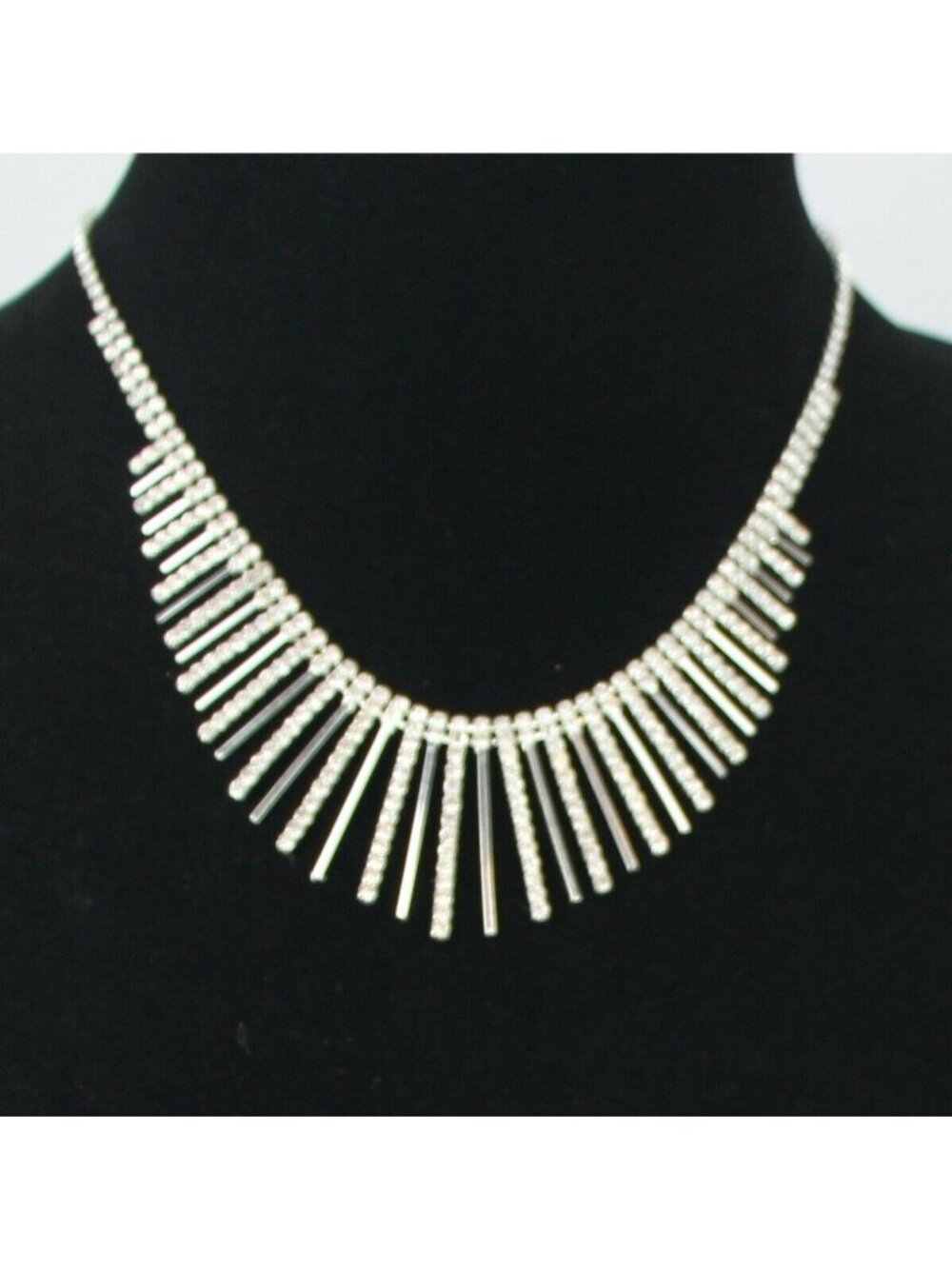 Occasion Necklace 16"-19" Silver-tone Rhinestone